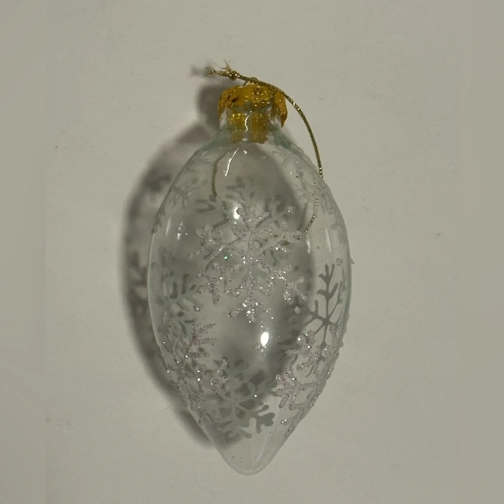 Vintage Glass Ornaments with Snowflake Design